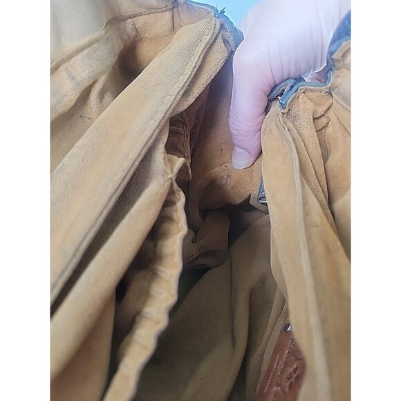 Patricia Nash Satchel Purse Tooled Studded Black Leather 13W x 10H Bottom Studs - Picture 16 of 16